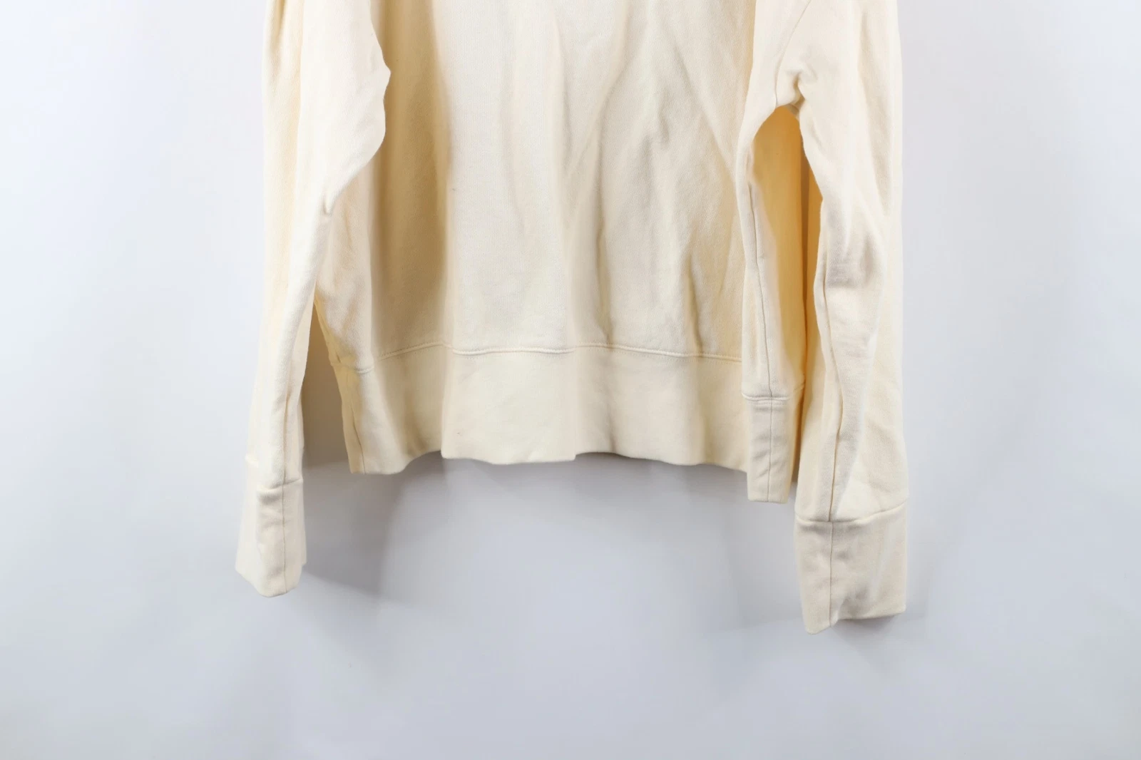 OFF WHITE Felpa girocollo Madewell donna taglia XL bianca tessuto spugna francese panna