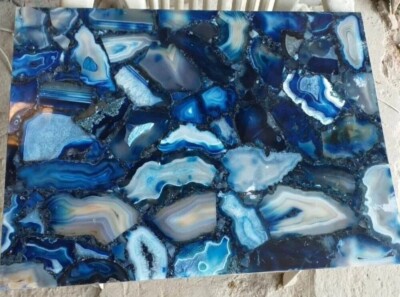 Console Table Top, Counter Blue Agate Table Top, Kitchen Top Tile Slab Home Deco