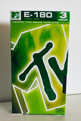MTV E-180 3 Hour Blank VHS Cassette (New Sealed) 2005 (RARE) Free Postage