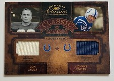 2004 Donruss Classics Classic Combos 13/75 Johnny Unitas Don Shula Dual Jersey