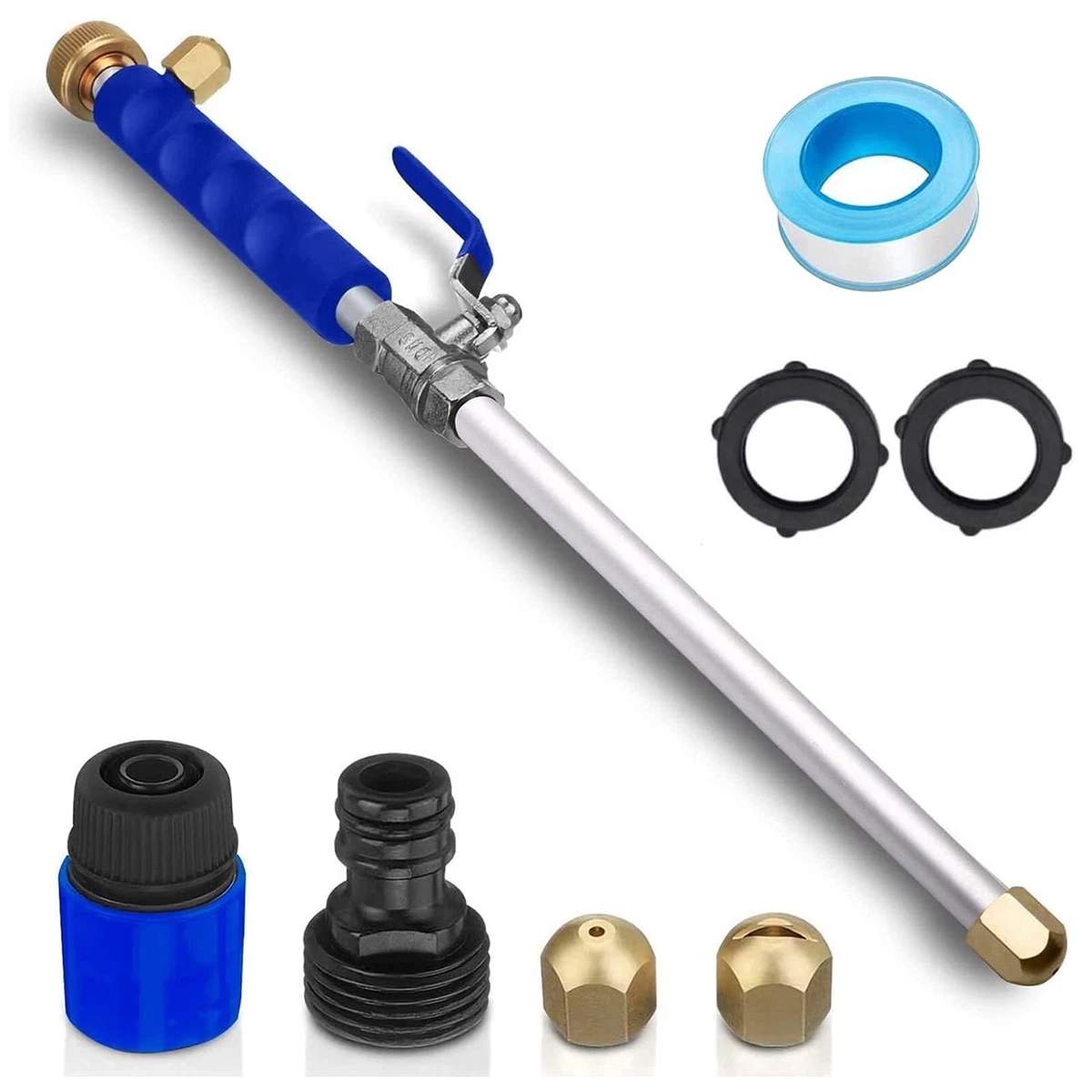 Hydro Jet Washer High Pressure Power Wand Water Hose with 2 Hose
