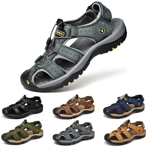 Sandalias de senderismo aventurero para hombre punta cerrada al aire libre playa deporte pesca zapatos - Imagen 1 de 69