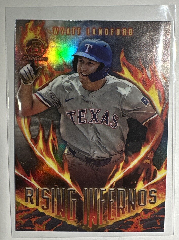 WYATT LANGFORD 2024 Bowman Chrome Rising Infernos Refractor SP Rangers