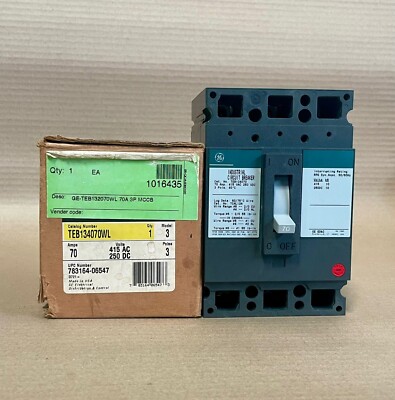 GE General Electric TEB134070 Industrial Circuit Breaker 70 Amps 3 pole -New #2