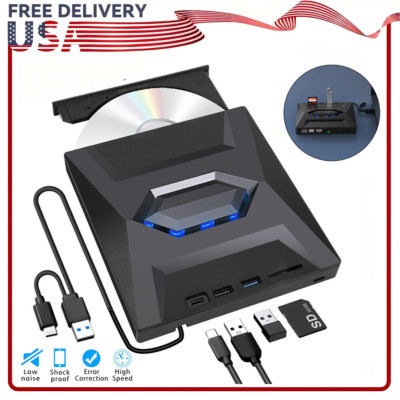 External CD DVD Drive USB 3.0 Writer Burner Player  PC Laptop Windows 11 10
