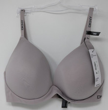 DKNY DK7284 Microfiber Wireless T-Shirt Padded Plunge Bra 36D Jetsetter Gray NWT