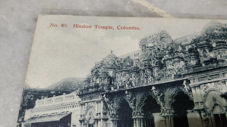 1907 Ceylon No.40 Hindoo Temple Colombo King Edward 6c Red Stamp Postcard to Fr - Image 4 of 4