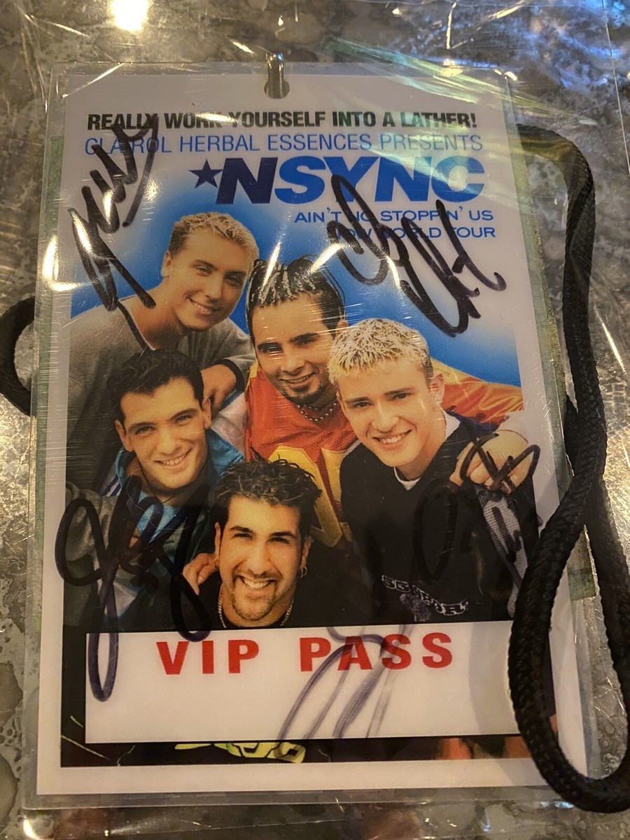 ミュージシャン Nissy Entertainment VIP Concert TIcket Signed NSYNC 1999 Ain't No Stoppin' Us Now concert tour VIP