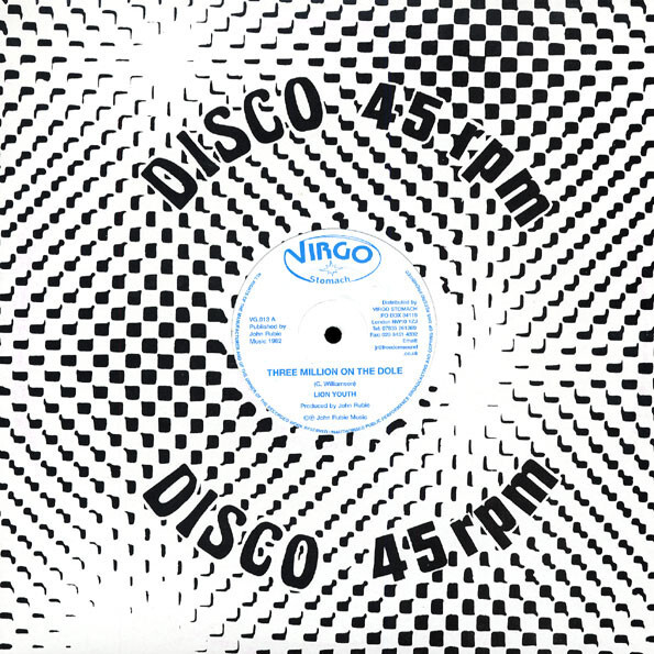 英12” Lion Youth Three Million On The Dole / Three Million Posse On  VG013 VIRGO STOMACH /00250 Lion Youth - Three Million On The Dole (12