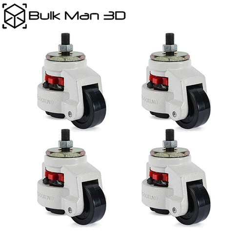 4PCS Leveling Machine Caster with Rubber Pad, Retractable Workbench Caster Wheel