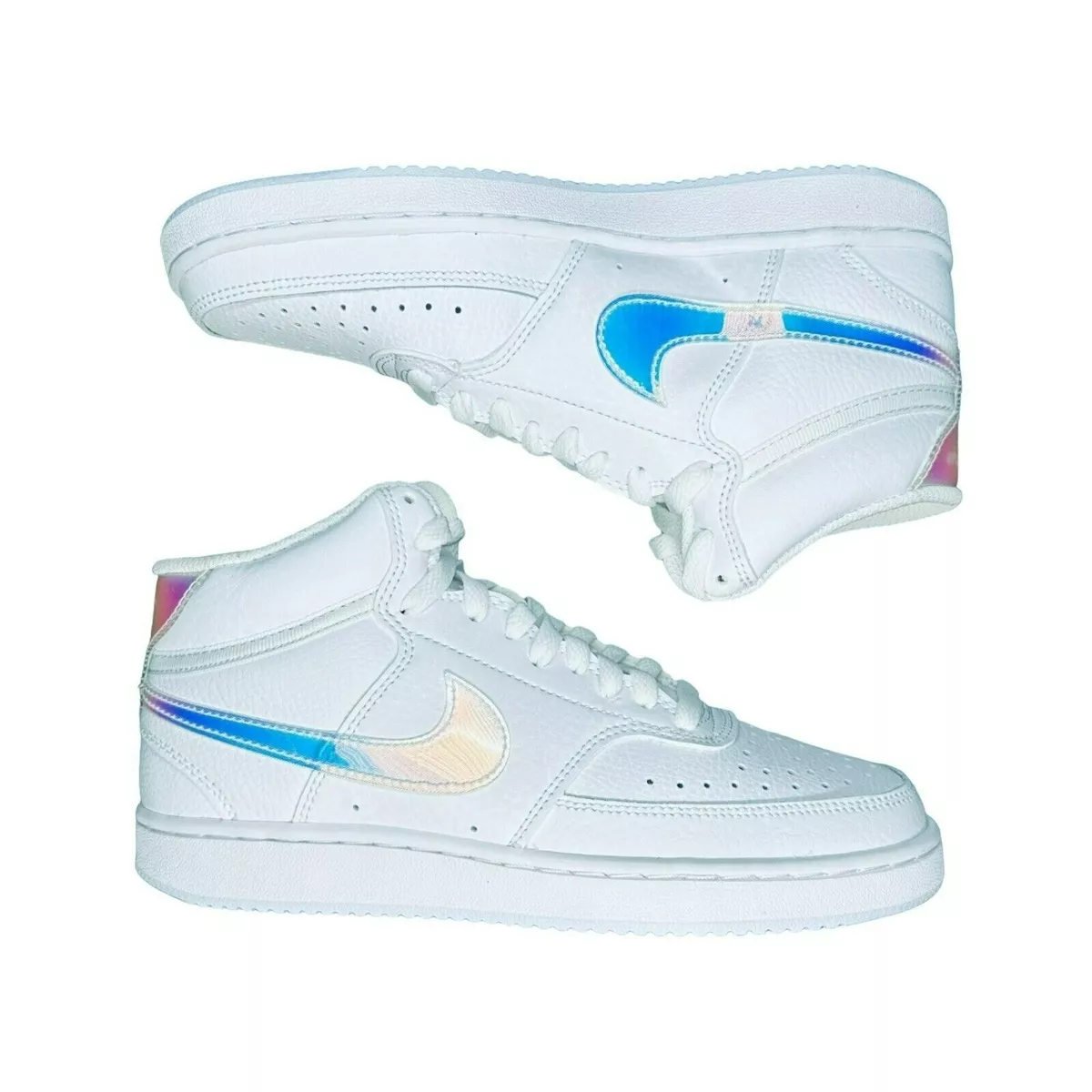 New 6.5 Womens Nike Court Vision Mid White Iridescent FD0819 100 retro shoes