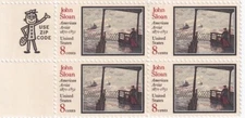 STAMP US SCOTT 1433 "John Sloan" 8 CENT 1971 MNH BLOCK OF 4 UL ZIP