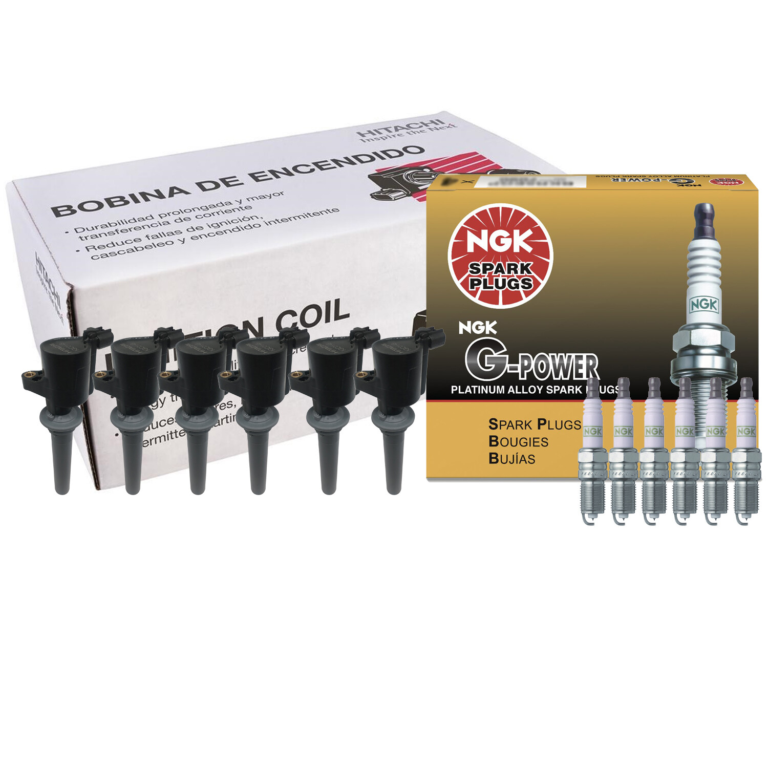 Hitachi 6 Ignition Coils  NGK 6 G-Power Spark Plugs Kit For Ford Mercury 3.0