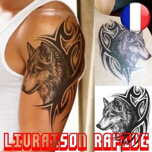 Détails Sur Tatouage Temporaire Imperméable Eau Autocollant Tattoo Homme Femme Loup Faux