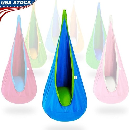 Kids Pod Swing Seat Hammock Indoor Outdoor Sensory Chair Soft Cotton Comfortable