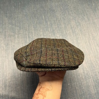 Mucros Men's Trinity Flat Cap Size M Brown Plaid Tweed Wool Newsboy Ivy Hat