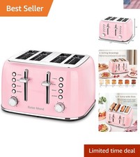 Vintage Pink 4-Slice Toaster - Dual Control, ...