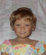 WEE 3 LINDA Doll Wig SIZE 14-15.5 AUBURN Short Hair Curly Ponytail NWT