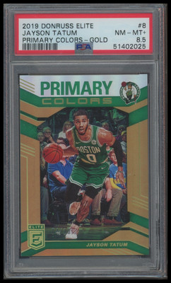 2019 Panini Donruss Elite Primary Colors #8 Jayson Tatum Gold #/10 (PSA 8.5)