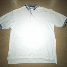 Vtg Country Cottons Men XXL Polo Shirt White Heavy Cotton USA Made 90s Golf