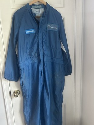 Aramark Mercedes-Benz Coveralls Men s Large Blue Mechanic Jumpsuit Workwear