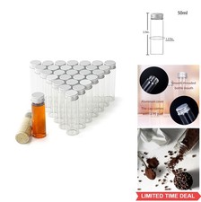 50ml Glass Vials 30pcs Clear Borosilicate Glass Bottles with Aluminum Caps