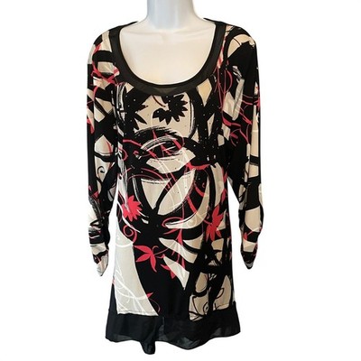 Style & Co Woman Beaded Sheer Floral Stretchy Chic Modern Ruched Sleeve Top 3X