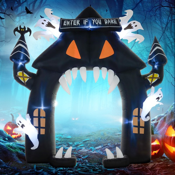 Outsunny Halloween Aufblasbarer Bogen 300 Cm Halloween-Deko Mit Led-Beleuchtung-image