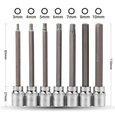Legierter Stahl 7 Stück 3/8 Zoll Sechskant Stern 12 Punkt Steckschlüsselsatz v