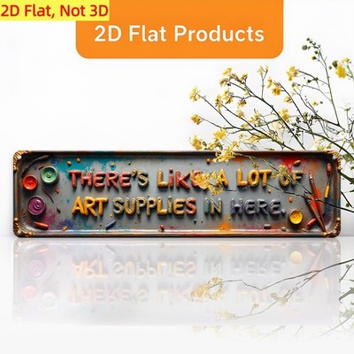 Colorful Paint Palette Art Supplies Quote Metal Sign Vintage Art Studio Decor