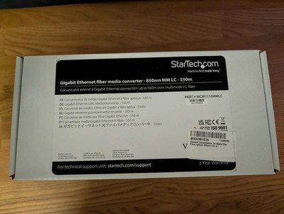 StarTech MCM1110MMLC Gigabit Ethernet Fiber Media Converter 850nm MM BRAND NEW