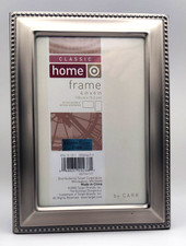 Classic Home 4x6 Pewter Finish Beaded Modern Photo Frame Portrait or Landscape