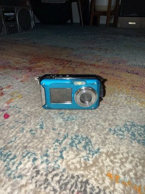 Blue Digital Camera for Kids. Dual Sided Screens, Micro SD Card