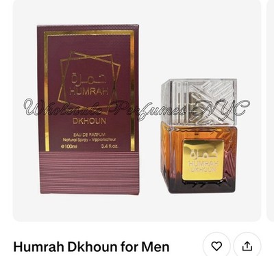 Humrah Dkhoun Eau de Toilette Spray For Men  3.4 Fl Oz