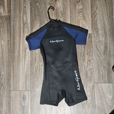 NeoSport Youth Wetsuit Size 8 Short Sleeve Full Body Black Blue for Kids