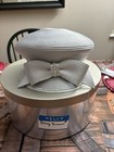 Brenda Wates Bolling Silver Straw Cloche Hat Bow Rhinestone Trim Women Formal — photo 4