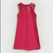 Tahari Fuchsia Pink A-Line Sequin Cocktail Dress Size 10 Sleeveless New $118
