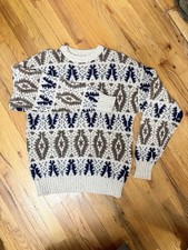OshKosh Bgosh Mens XL Fair Isle Bear Knit Pul...