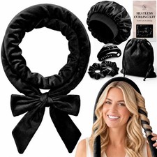 Velvet Heatless Hair Curler for Curls 1 Count Pack of 1 , Black