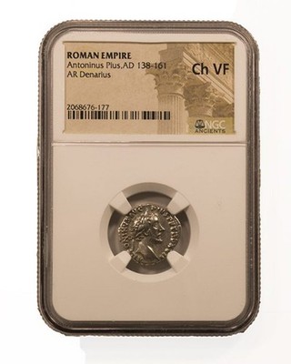 Antoninus Pius (AD 138 161) Roman Empire AR Denarius NGC Ch VF