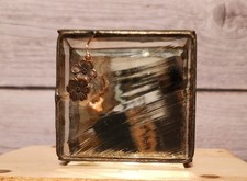 Vintage Glass Mirrored Trinket Box. Good Condition No Chips No Cracks