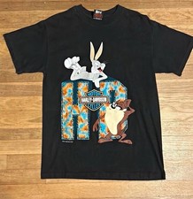 Harley-Davidson Looney Tunes Bugs Bunny Taz Graphic T-Shirt Size M
