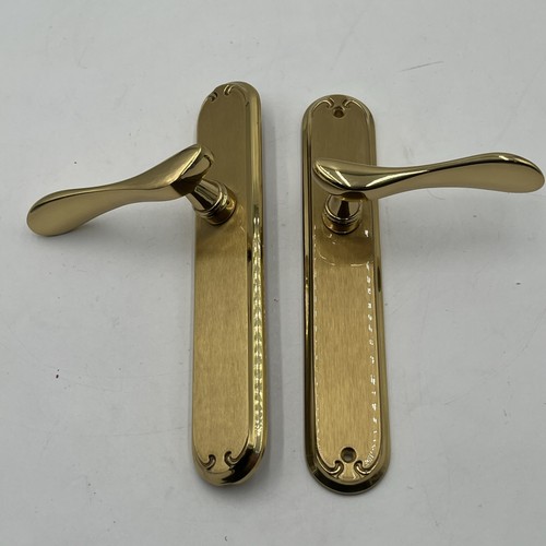 Pella Inactive Fixed Left Hand Handle Set for Hinged Door Gold Satin Brass Used