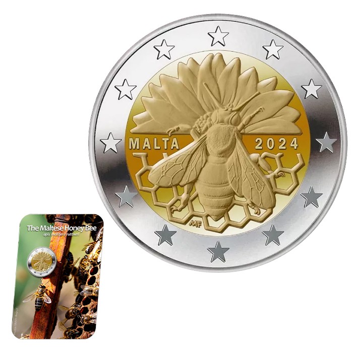 Malte L'abeille Maltaise, Blister - 2 Euros Commémo. BU 2024