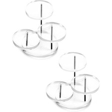 Round Acrylic Products Display Riser Stands, 3 Tier Jewelry Display Stands for