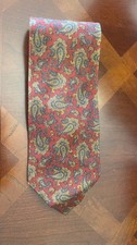 Brooks Brothers Makers Silk Tie Red Paisley Classic Width Made in USA