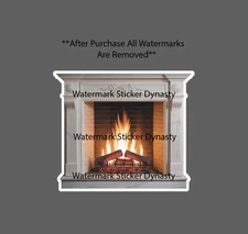 Fireplace Sticker Waterproof Decal Fire Flames Cozy Home Heat Love Gift NEW