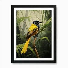 Paradise Found: Bird-of-Paradise De Framed Wall Art Poster Canvas Print Picture