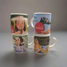 4x Original Coca-Cola Porzellan Tassen P:OS - Collektion 2002 & 2003 &ndash; Set