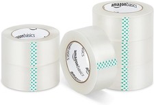 Amazon Basics Packing Tape for Moving boxes, Shipping Tape Refills, Clear, 1.88-